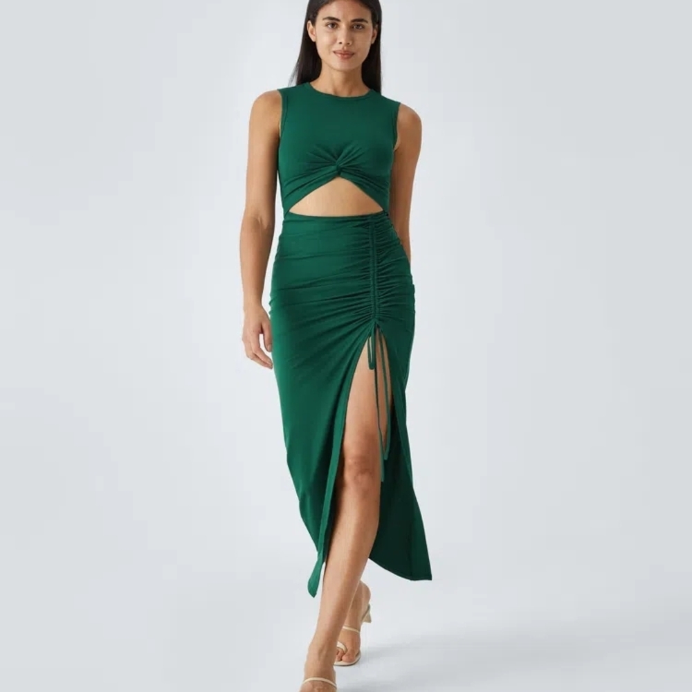 HALARA Green Maxi Dress